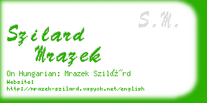 szilard mrazek business card